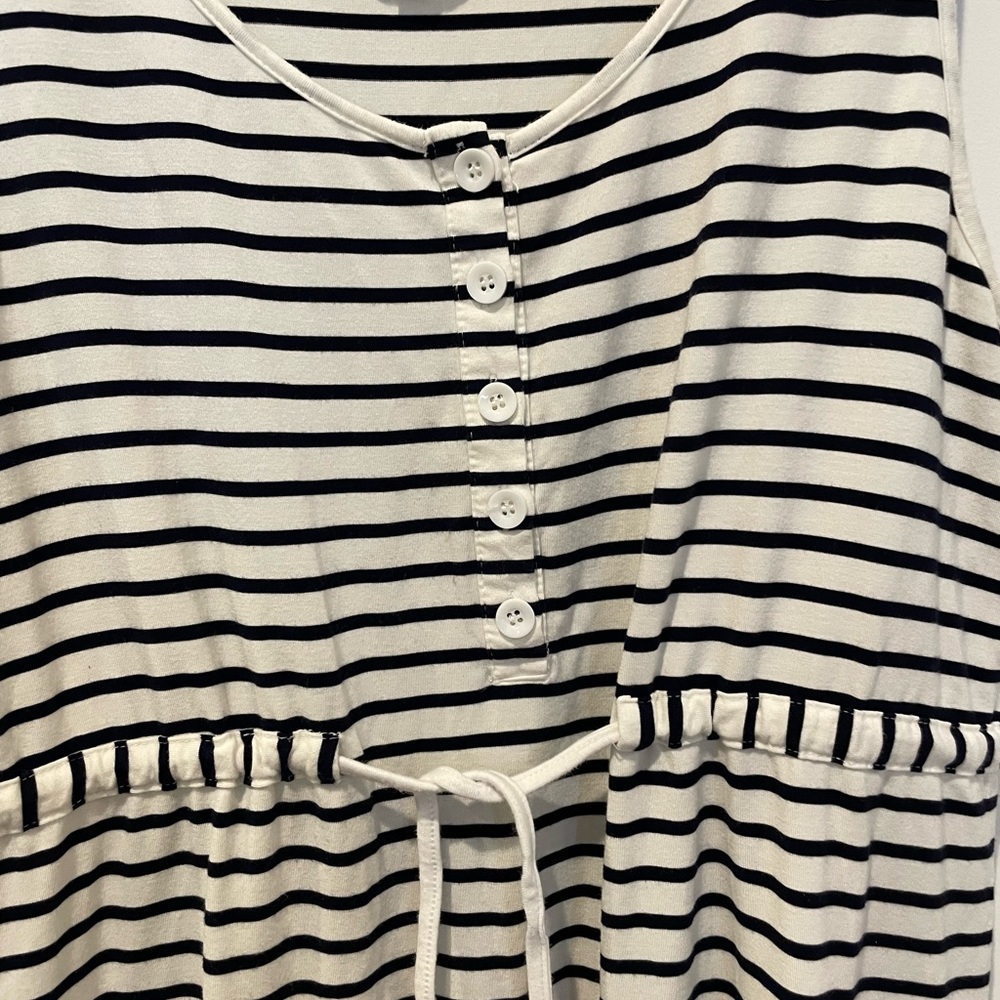 Maternity Button Front Drawstring Summer Dress - image 2